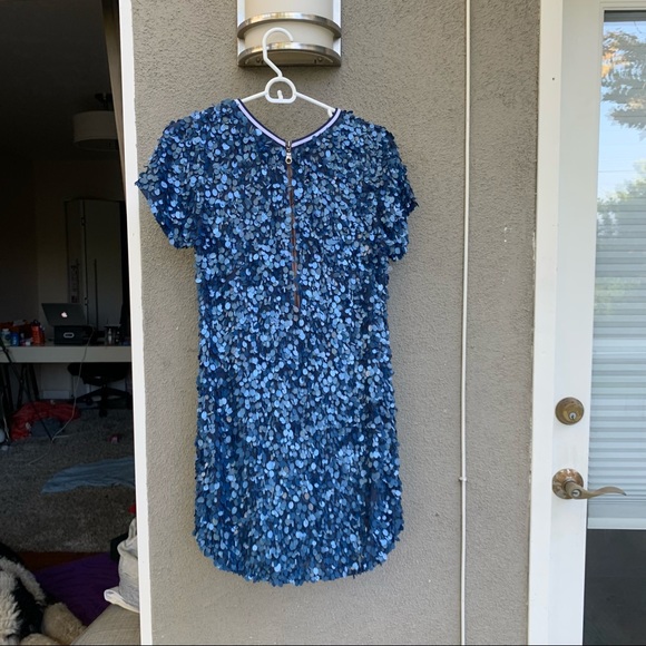 MLV Blue Sequen Dress Size S - Picture 3 of 10